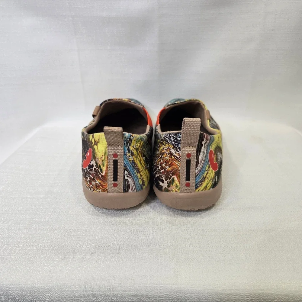 UIN Loafers Mens 10.5 Multicolor Fluid Splatter Paint Art Slip On